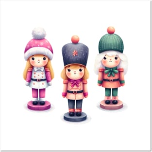 Pastel Christmas Nutcracker Dolls Girly Nutcrackers Posters and Art